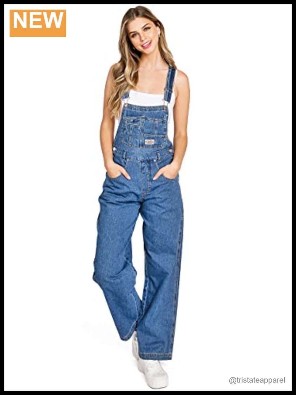 90s Retro Denim Overalls Utility Twill Bib Racerback Jumpsuit